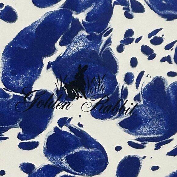 Golden Rabbit 4qt Dutch Oven Casserole Pot w Lid Cobalt Swirl Holidays - Picture 7 of 13